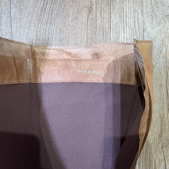 TOPSHOP SIZE 7.5 TAN LEATHER KNEE HIGH CUBAN HEEL BOOTS Made in Spain - Picture 10 of 11